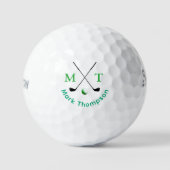 Golf Moderne Typografie Groen Monogram Golfballen (Voorkant)