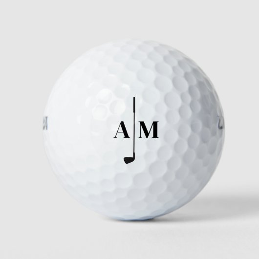 Golf moderne typografie initialen monogram elegant golfballen (Voorkant)