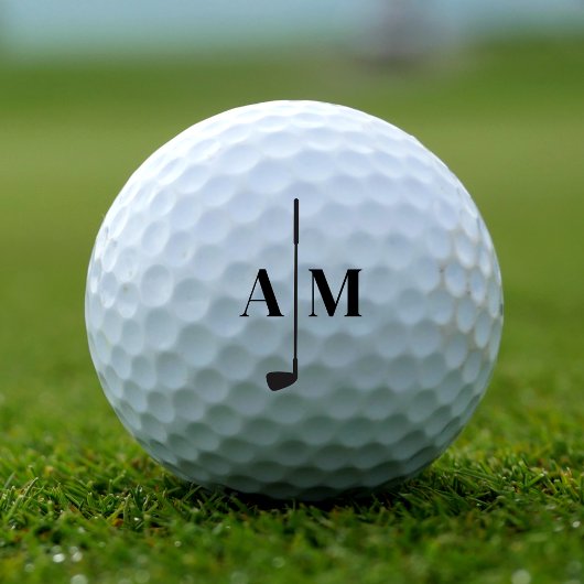 Golf moderne typografie initialen monogram elegant golfballen