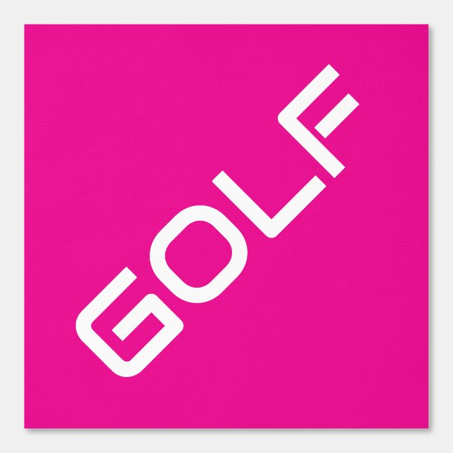 GOLF Moderne Witte Tekst Heldere Roze Achtergrond Behang (Voorkant)