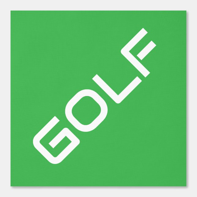 GOLF Moderne Witte Tekst Heldergroene Achtergrond Behang (Voorkant)