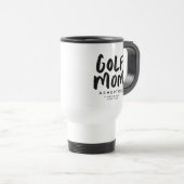 Golf moeder trendy zwarte soort gepersonaliseerde  reisbeker (Voorkant rechts)