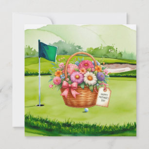 Golf Moederdag bloemstuk op golfkar Kaart