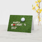 Golf Moederdag cadeau voor moeder met golfbal  Kaart (Gele Bloem)