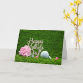 Golf Moederdag met golf t-shirt Ik hou van je moed Kaart (Gele Bloem)