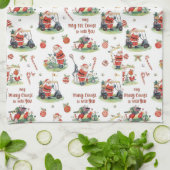 Golf Moge de baan bij u zijn Kerstman Theedoek (Gevouwen)