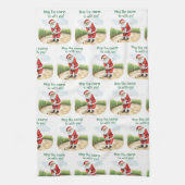 Golf Moge de baan bij u zijn Kerstman Theedoek (Verticaal)