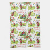 Golf Moge de baan bij u zijn Kerstman Theedoek (Verticaal)