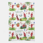 Golf Moge de baan bij u zijn Kerstman Theedoek (Verticaal)