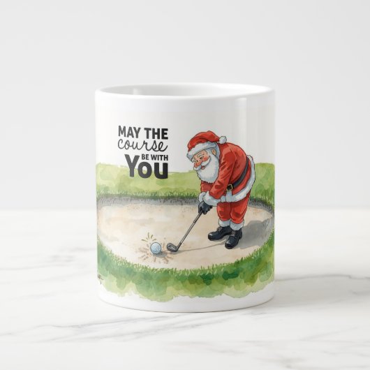 Golf Moge de baan bij u zijn voor Kerstmis Cof Grote Koffiekop (Voorkant)