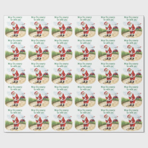 Golf  Moge de baan met je zijn met Kerstmis Cof Cadeaupapier