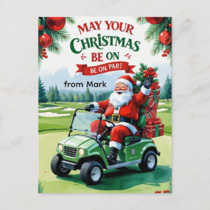 Golf "Moge uw Kerstmis op Par!" voor golfer Feestdagenkaart