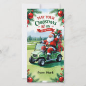 Golf "Moge uw Kerstmis op Par!" voor golfer Feestdagenkaart (Voorkant)