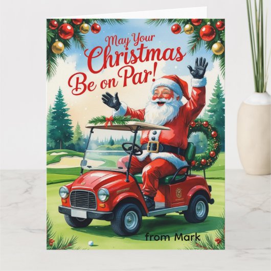 Golf "Moge uw Kerstmis op Par!" voor golfer Kaart (Voorkant)