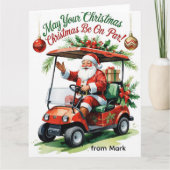 Golf "Moge uw Kerstmis op Par!" voor golfer Kaart (Voorkant)