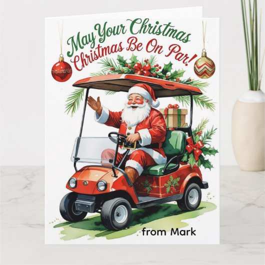 Golf "Moge uw Kerstmis op Par!" voor golfer Kaart (Voorkant)