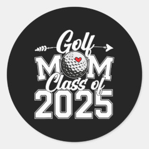 Golf Mom CL van 2025 Afstuderen Senior Sport Fan M Ronde Sticker