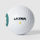 Golf Monogram Aangepaste Initiaal Blauwgroen & Wit Golfballen (Logo)