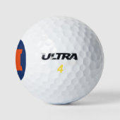 Golf Monogram Aangepaste Initiaal Oranje & Blauw Golfballen (Logo)