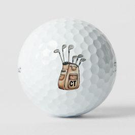 Golf monogram Aangepaste initiële pret Golf tas Golfballen