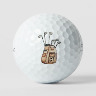 Golf monogram Aangepaste initiële pret Golf tas Golfballen