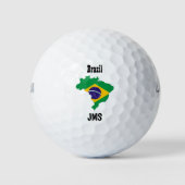 Golf Monogram - Braziliaanse vlag - Kaart Golfballen (Voorkant)