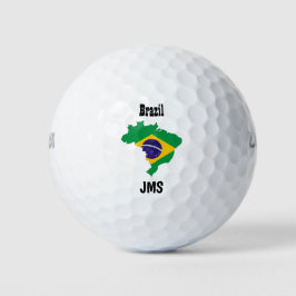 Golf Monogram - Braziliaanse vlag - Kaart Golfballen