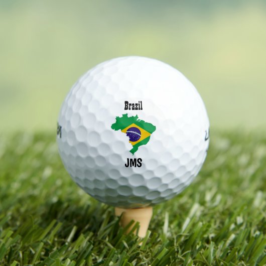 Golf Monogram - Braziliaanse vlag - Kaart Golfballen (Insitu Shirt)