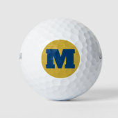 Golf Monogram Custom Initiaal Blauw & Goud Golfballen (Voorkant)