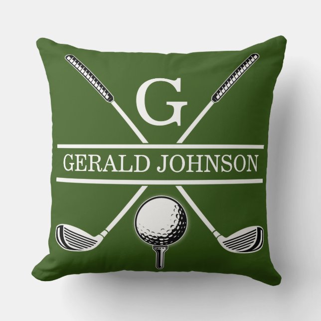 Golf Monogram Design Throw Pillow Kussen (Voorkant)