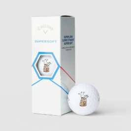 Golf monogram eerste waterverf Golftas logo Golfballen