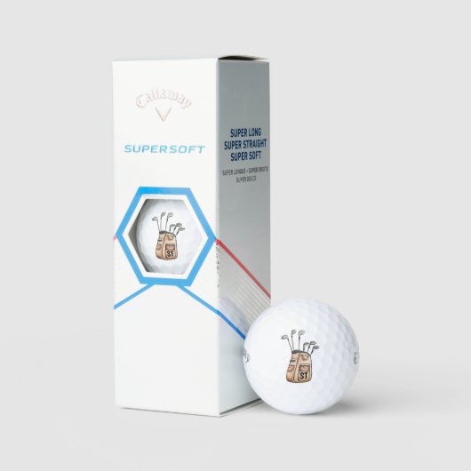 Golf monogram eerste waterverf Golftas logo Golfballen (Verpakking)
