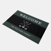Golf Monogram Familienaam Green Doormat Deurmat (Schuin)