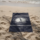 Golf Monogram Golfer Modern Sports Pro Blue Cute Strandlaken