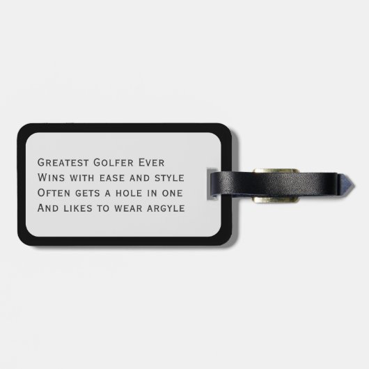Golf Monogram Grootste Golfer Bagage Label (Achterkant horizontaal)