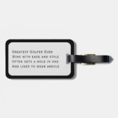 Golf Monogram Grootste Golfer Bagagelabel (Achterkant horizontaal)