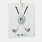 Golf Monogram Keramisch Ornament (Rechts)
