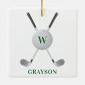 Golf Monogram Keramisch Ornament (Achterkant)