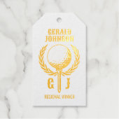 Golf Monogram met krans ontwerp Cadeaulabels (Voorkant)