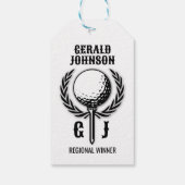 Golf Monogram met Kransontwerp Cadeaulabel (Achterkant)