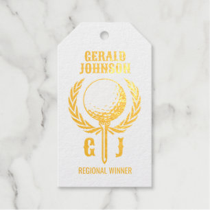 Golf Monogram met Kransontwerp Cadeaulabels