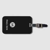 Golf Monogram met zwarte naam Bagagelabel (Voorkant (horizontaal))