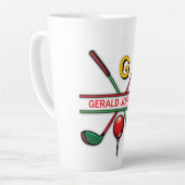 Golf Monogram Metallic Groen en Zilver Latte Mok (Linkerhoek)