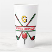 Golf Monogram Metallic Groen en Zilver Latte Mok (Voorkant)
