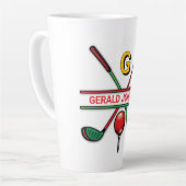 Golf Monogram Metallic Groen en Zilver Latte Mok (Linkerhoek)