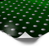 Golf Monogram Metallic Groen en Zilver Perfect Poster (Hoek)