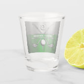 Golf Monogram Metallic Groen en Zilver Shot Glas