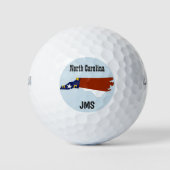 Golf Monogram North Carolina Vlagkaart Golfballen (Voorkant)