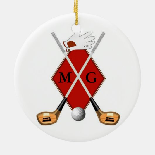 Golf Monogram Ornament (Achterkant)