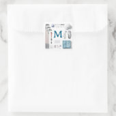 Golf Monogram Persoonlijke Golf Vierkante Sticker (Tas)